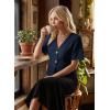 image:imageEVALESS Blouses for Women Dressy Casual Summer Button Down Shirts Short Sleeve Business Work TopsNavy Blue