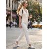 image:imageEVALESS Blouses for Women Dressy Casual Summer Button Down Shirts Short Sleeve Business Work TopsOatmeal