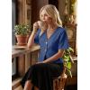 image:imageEVALESS Blouses for Women Dressy Casual Summer Button Down Shirts Short Sleeve Business Work TopsSky Blue