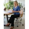 image:imageEVALESS Blouses for Women Dressy Casual Summer Button Down Shirts Short Sleeve Business Work TopsSky Blue