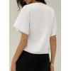 image:imageEVALESS Blouses for Women Dressy Casual Summer Button Down Shirts Short Sleeve Business Work TopsWhite