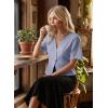 image:imageEVALESS Blouses for Women Dressy Casual Summer Button Down Shirts Short Sleeve Business Work TopsWild Wind