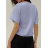 image:imageEVALESS Blouses for Women Dressy Casual Summer Button Down Shirts Short Sleeve Business Work TopsWild Wind