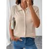 image:imageEVALESS Wool Blend Cardigan Sweaters for Women Lightweight Short Sleeve Cardigans Summer Outfits Trendy Button Down SweaterBeige