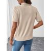 image:imageEVALESS Wool Blend Cardigan Sweaters for Women Lightweight Short Sleeve Cardigans Summer Outfits Trendy Button Down SweaterBeige