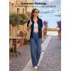 image:imageEVALESS Wool Blend Cardigan Sweaters for Women Lightweight Short Sleeve Cardigans Summer Outfits Trendy Button Down SweaterBlue