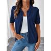 image:imageEVALESS Wool Blend Cardigan Sweaters for Women Lightweight Short Sleeve Cardigans Summer Outfits Trendy Button Down SweaterBlue