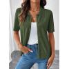 image:imageEVALESS Wool Blend Cardigan Sweaters for Women Lightweight Short Sleeve Cardigans Summer Outfits Trendy Button Down SweaterGreen