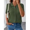 image:imageEVALESS Wool Blend Cardigan Sweaters for Women Lightweight Short Sleeve Cardigans Summer Outfits Trendy Button Down SweaterGreen