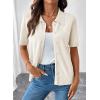 image:imageEVALESS Wool Blend Cardigan Sweaters for Women Lightweight Short Sleeve Cardigans Summer Outfits Trendy Button Down SweaterWhite