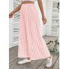 image:imageEVALESS Womens Wide Leg Palazzo Pants Casual Elastic High Waisted Cotton Gingham Plaid Culottes Trousers with PocketsApricot Pink