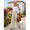 image:imageEVALESS Womens Wide Leg Palazzo Pants Casual Elastic High Waisted Cotton Gingham Plaid Culottes Trousers with PocketsSage Green