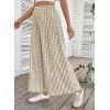 image:imageEVALESS Womens Wide Leg Palazzo Pants Casual Elastic High Waisted Cotton Gingham Plaid Culottes Trousers with PocketsSage Green
