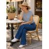 image:imageEVALESS Womens Tops Summer Cap Sleeve Tie Front Shirts 2026 Business Casual Work BlousesBeau Blue