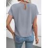 image:imageEVALESS Womens Tops Summer Cap Sleeve Tie Front Shirts 2026 Business Casual Work BlousesBeau Blue