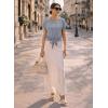 image:imageEVALESS Womens Tops Summer Cap Sleeve Tie Front Shirts 2026 Business Casual Work BlousesBeau Blue