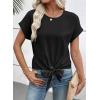 image:imageEVALESS Womens Tops Summer Cap Sleeve Tie Front Shirts 2026 Business Casual Work BlousesBlack