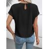 image:imageEVALESS Womens Tops Summer Cap Sleeve Tie Front Shirts 2026 Business Casual Work BlousesBlack