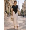 image:imageEVALESS Womens Tops Summer Cap Sleeve Tie Front Shirts 2026 Business Casual Work BlousesBlack