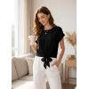 image:imageEVALESS Womens Tops Summer Cap Sleeve Tie Front Shirts 2026 Business Casual Work BlousesBlack