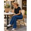 image:imageEVALESS Womens Tops Summer Cap Sleeve Tie Front Shirts 2026 Business Casual Work BlousesBlack