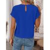 image:imageEVALESS Womens Tops Summer Cap Sleeve Tie Front Shirts 2026 Business Casual Work BlousesDark Blue