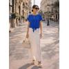 image:imageEVALESS Womens Tops Summer Cap Sleeve Tie Front Shirts 2026 Business Casual Work BlousesDark Blue