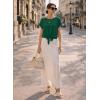 image:imageEVALESS Womens Tops Summer Cap Sleeve Tie Front Shirts 2026 Business Casual Work BlousesDark Green