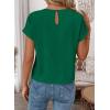image:imageEVALESS Womens Tops Summer Cap Sleeve Tie Front Shirts 2026 Business Casual Work BlousesDark Green