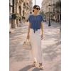image:imageEVALESS Womens Tops Summer Cap Sleeve Tie Front Shirts 2026 Business Casual Work BlousesDirty Blue