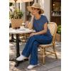 image:imageEVALESS Womens Tops Summer Cap Sleeve Tie Front Shirts 2026 Business Casual Work BlousesDirty Blue