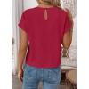 image:imageEVALESS Womens Tops Summer Cap Sleeve Tie Front Shirts 2026 Business Casual Work BlousesFiery Red
