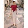 image:imageEVALESS Womens Tops Summer Cap Sleeve Tie Front Shirts 2026 Business Casual Work BlousesFiery Red