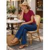 image:imageEVALESS Womens Tops Summer Cap Sleeve Tie Front Shirts 2026 Business Casual Work BlousesFiery Red