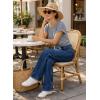 image:imageEVALESS Womens Tops Summer Cap Sleeve Tie Front Shirts 2026 Business Casual Work BlousesLight Grey