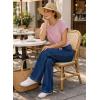 image:imageEVALESS Womens Tops Summer Cap Sleeve Tie Front Shirts 2026 Business Casual Work BlousesLight Pink