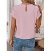 image:imageEVALESS Womens Tops Summer Cap Sleeve Tie Front Shirts 2026 Business Casual Work BlousesLight Pink