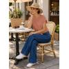 image:imageEVALESS Womens Tops Summer Cap Sleeve Tie Front Shirts 2026 Business Casual Work BlousesMineral Red
