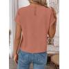 image:imageEVALESS Womens Tops Summer Cap Sleeve Tie Front Shirts 2026 Business Casual Work BlousesMineral Red