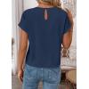 image:imageEVALESS Womens Tops Summer Cap Sleeve Tie Front Shirts 2026 Business Casual Work BlousesNavy Blue