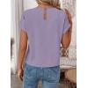 image:imageEVALESS Womens Tops Summer Cap Sleeve Tie Front Shirts 2026 Business Casual Work BlousesOrchid Petal