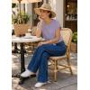 image:imageEVALESS Womens Tops Summer Cap Sleeve Tie Front Shirts 2026 Business Casual Work BlousesOrchid Petal