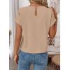 image:imageEVALESS Womens Tops Summer Cap Sleeve Tie Front Shirts 2026 Business Casual Work BlousesParchment