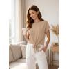 image:imageEVALESS Womens Tops Summer Cap Sleeve Tie Front Shirts 2026 Business Casual Work BlousesParchment