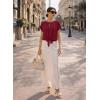 image:imageEVALESS Womens Tops Summer Cap Sleeve Tie Front Shirts 2026 Business Casual Work BlousesRed Dahlia