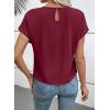image:imageEVALESS Womens Tops Summer Cap Sleeve Tie Front Shirts 2026 Business Casual Work BlousesRed Dahlia