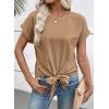 image:imageEVALESS Womens Tops Summer Cap Sleeve Tie Front Shirts 2026 Business Casual Work BlousesSmoke Gray