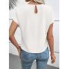 image:imageEVALESS Womens Tops Summer Cap Sleeve Tie Front Shirts 2026 Business Casual Work BlousesWhite