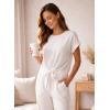 image:imageEVALESS Womens Tops Summer Cap Sleeve Tie Front Shirts 2026 Business Casual Work BlousesWhite