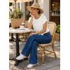 image:imageEVALESS Womens Tops Summer Cap Sleeve Tie Front Shirts 2026 Business Casual Work BlousesWhite